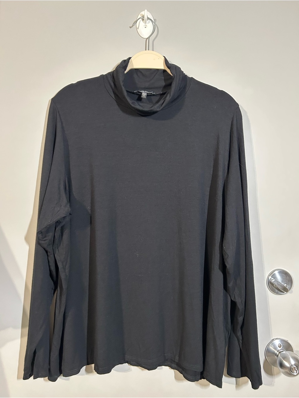 Eileen Fisher Black Long-Sleeve Turtleneck Tee